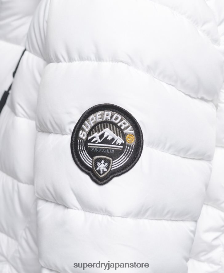 フェイクファーフード付きミッドレングスパファージャケット 女性 Superdry 衣類 白 2J62PZ3606