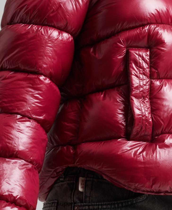 フード付きシャインスポーツパファージャケット 女性 Superdry 衣類 ピンク 2J62PZ3607