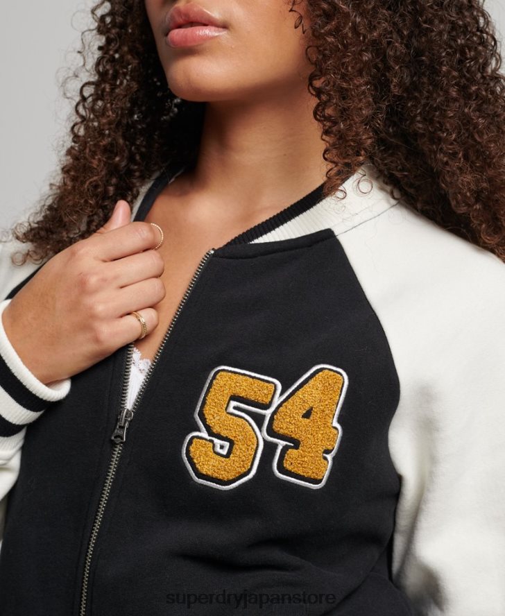 スクリプトカレッジボンバージャケット 女性 Superdry 衣類 黒 2J62PZ3609