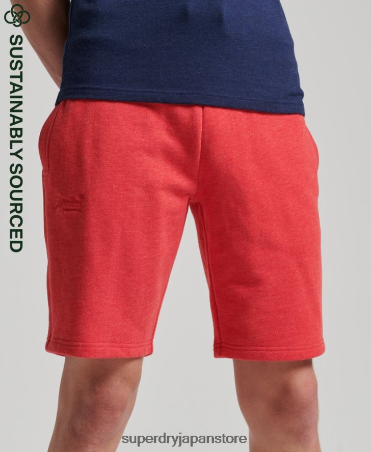 オーガニックコットン ヴィンテージロゴ ジャージー ショーツ 男性 Superdry 衣類 赤 2J62PZ361