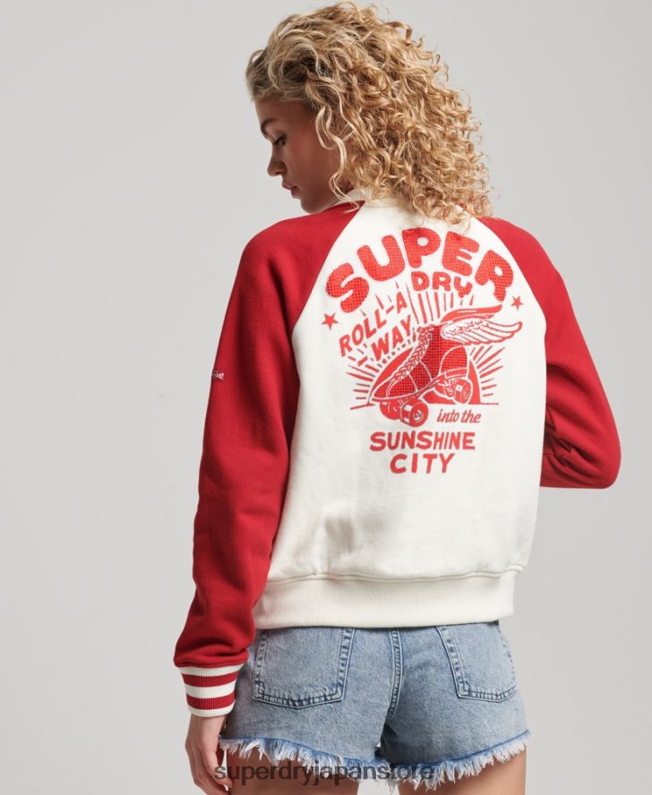 スクリプトカレッジボンバージャケット 女性 Superdry 衣類 白 2J62PZ3610
