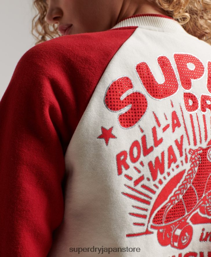 スクリプトカレッジボンバージャケット 女性 Superdry 衣類 白 2J62PZ3610