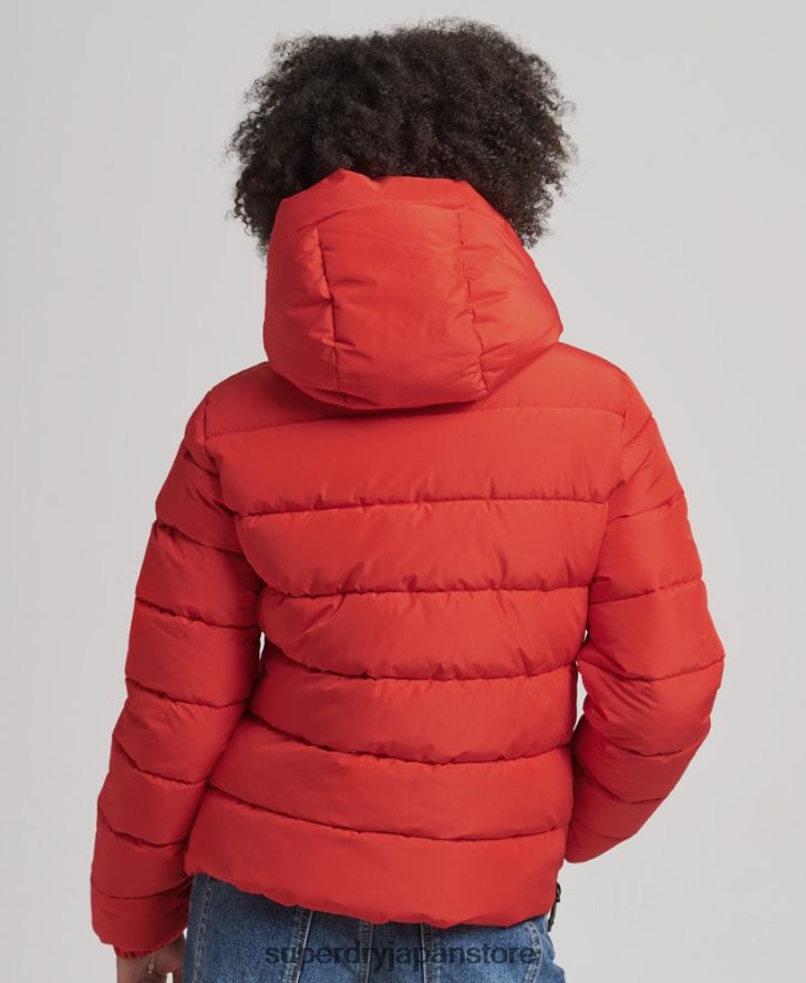 フード付きスピリットスポーツダウンジャケット 女性 Superdry 衣類 赤 2J62PZ3612