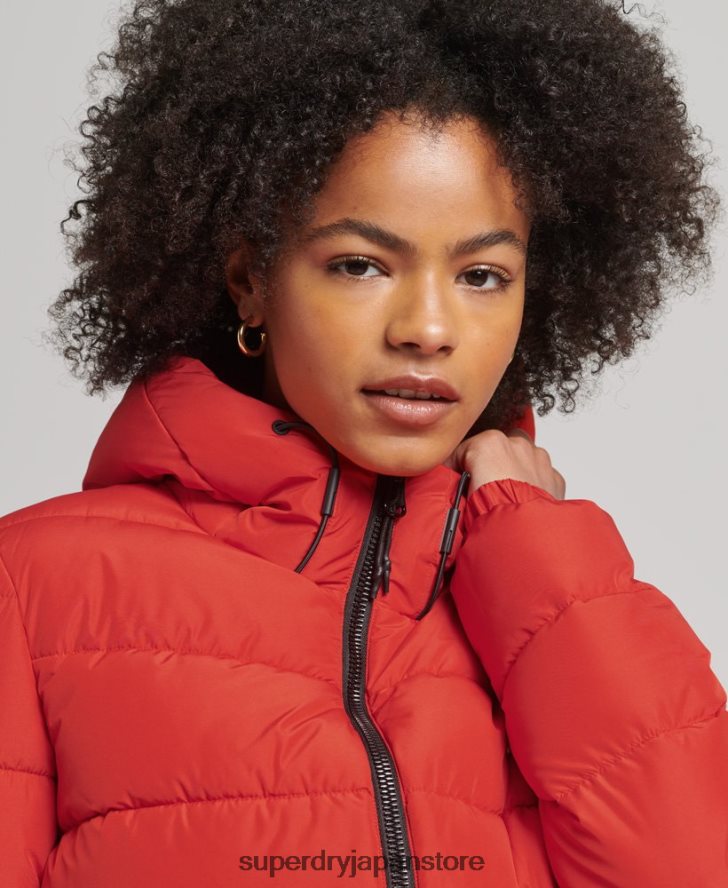 フード付きスピリットスポーツダウンジャケット 女性 Superdry 衣類 赤 2J62PZ3612