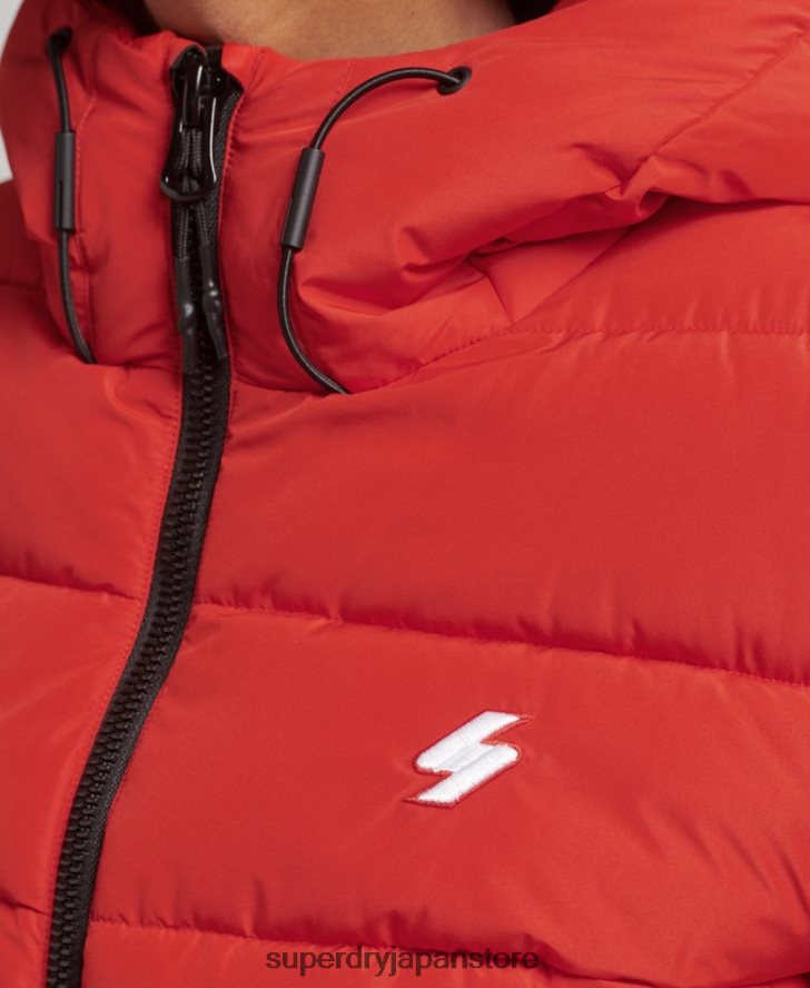 フード付きスピリットスポーツダウンジャケット 女性 Superdry 衣類 赤 2J62PZ3612