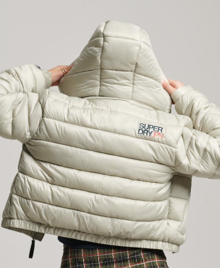 軽量クロップドスポーツパッド入りジャケット 女性 Superdry 衣類 グレー 2J62PZ3614