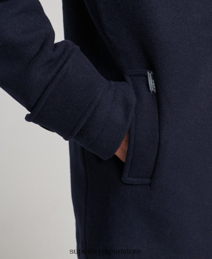 ダブルブレスト ウール ピーコート 女性 Superdry 衣類 海軍 2J62PZ3619