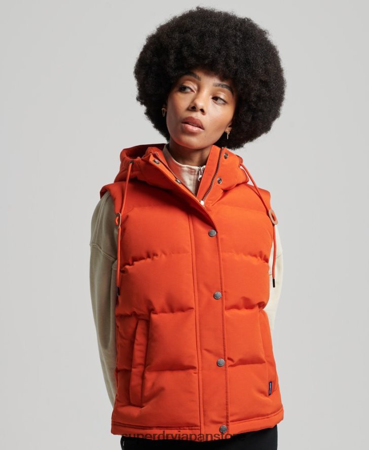 ヴィンテージ フード付き エベレスト ジレ 女性 Superdry 衣類 オレンジ 2J62PZ3621