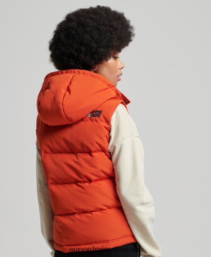 ヴィンテージ フード付き エベレスト ジレ 女性 Superdry 衣類 オレンジ 2J62PZ3621