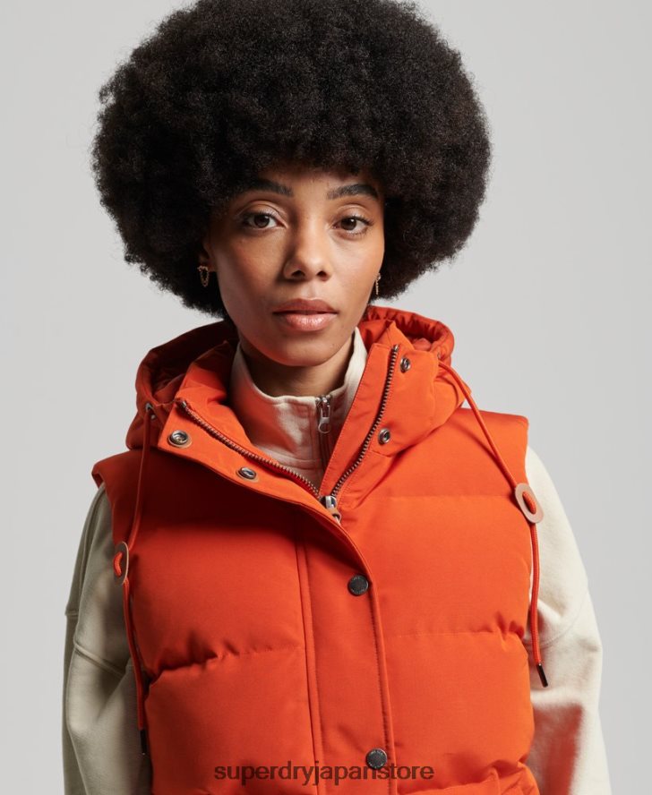 ヴィンテージ フード付き エベレスト ジレ 女性 Superdry 衣類 オレンジ 2J62PZ3621
