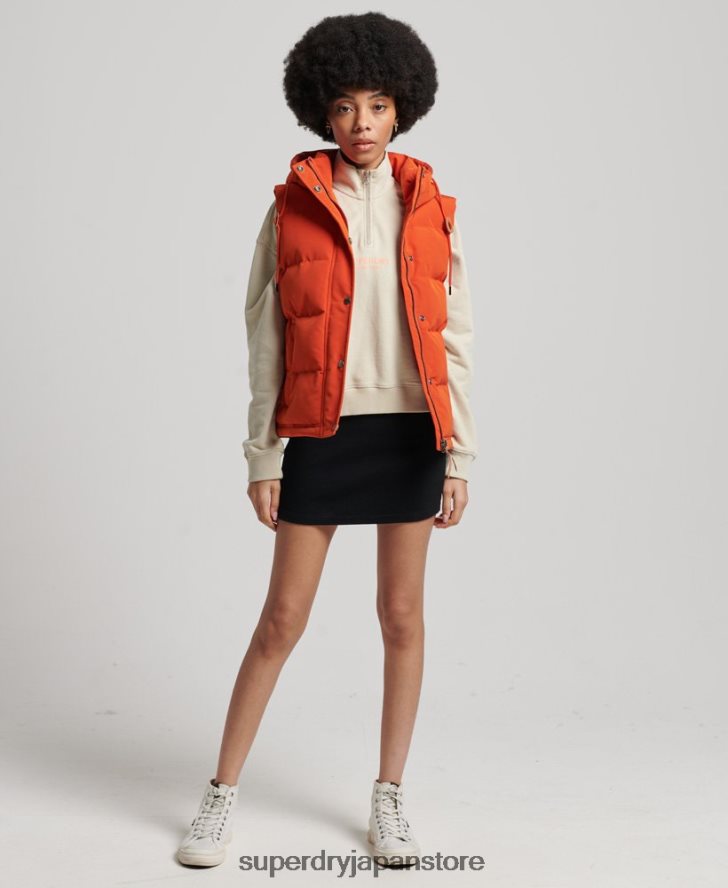 ヴィンテージ フード付き エベレスト ジレ 女性 Superdry 衣類 オレンジ 2J62PZ3621