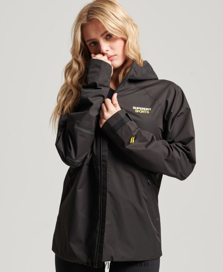 防水ジャケット 女性 Superdry 衣類 黒 2J62PZ3625