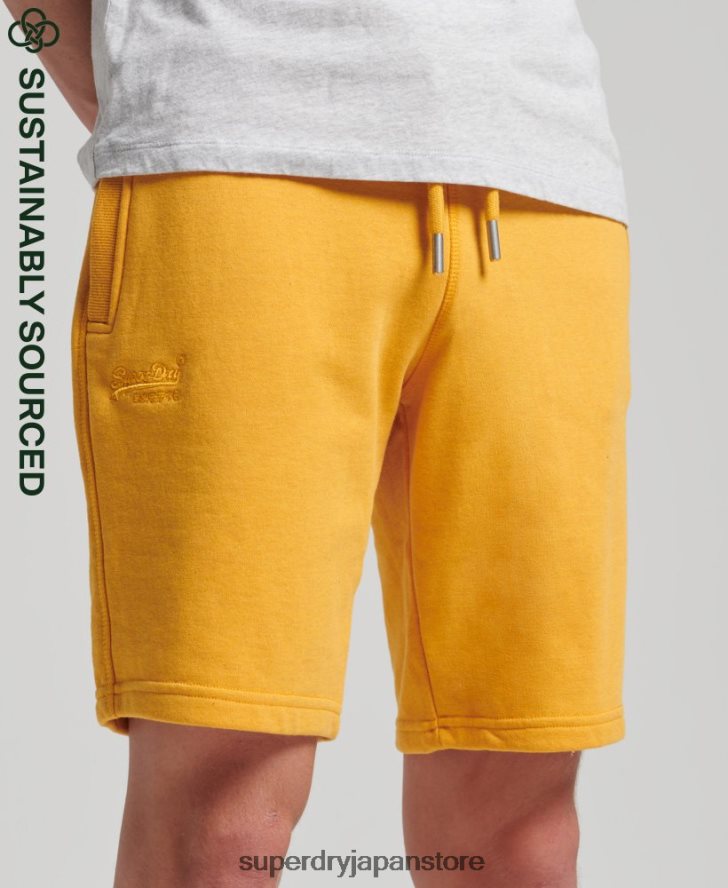 オーガニックコットン ヴィンテージロゴ ジャージー ショーツ 男性 Superdry 衣類 黄色 2J62PZ363