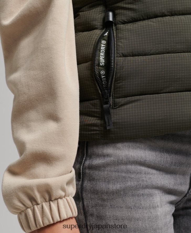 フード付きクラシックパッド入りジレ 女性 Superdry 衣類 緑 2J62PZ3639
