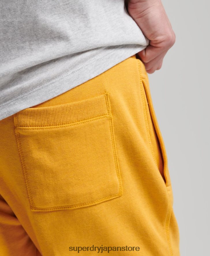オーガニックコットン ヴィンテージロゴ ジャージー ショーツ 男性 Superdry 衣類 黄色 2J62PZ363