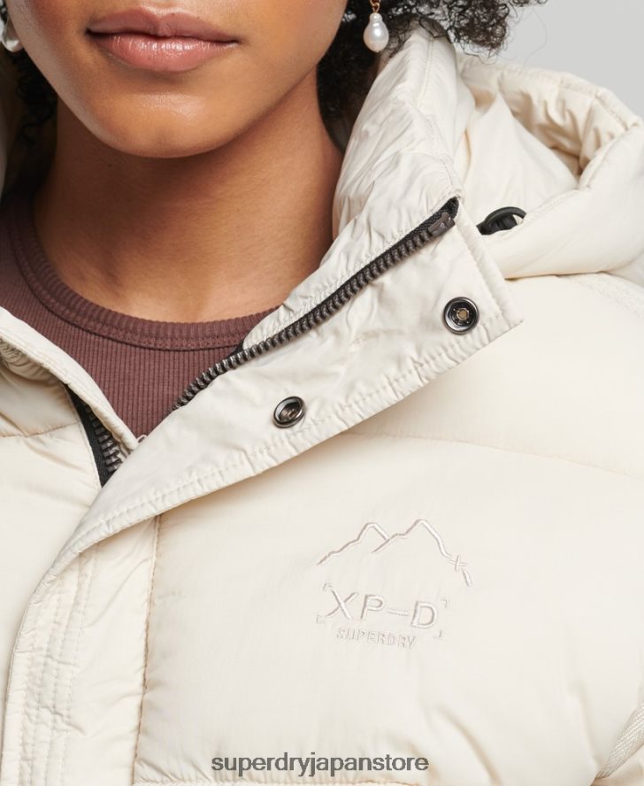 クロップドコクーン パファージャケット 女性 Superdry 衣類 クリーム 2J62PZ3642