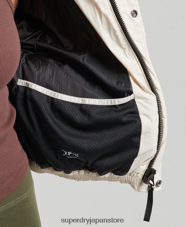 クロップドコクーン パファージャケット 女性 Superdry 衣類 クリーム 2J62PZ3642