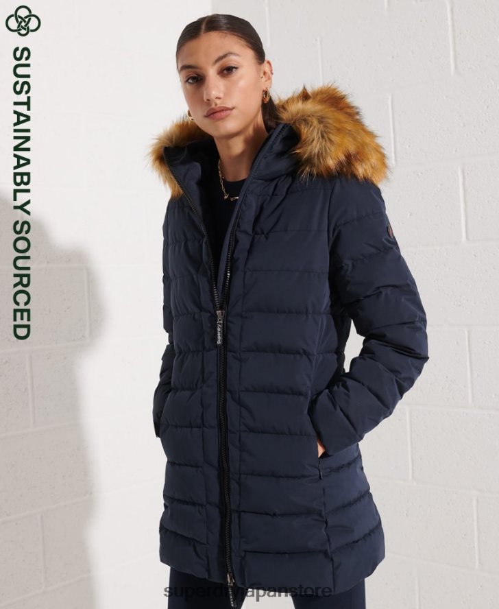北極トールフグコート 女性 Superdry 衣類 海軍 2J62PZ3646