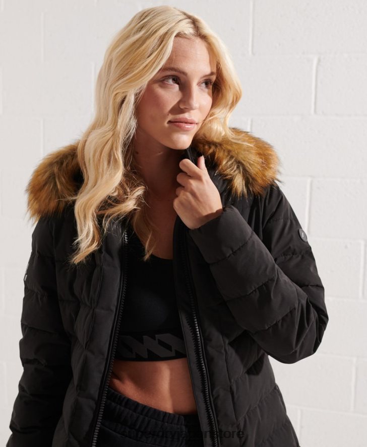 北極トールフグコート 女性 Superdry 衣類 黒 2J62PZ3647
