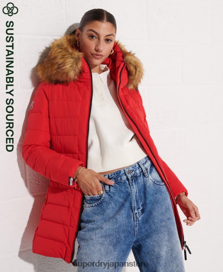 北極トールフグコート 女性 Superdry 衣類 赤 2J62PZ3648