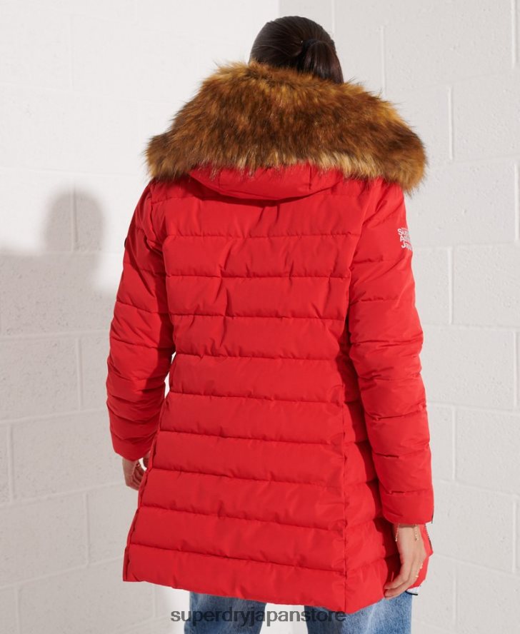 北極トールフグコート 女性 Superdry 衣類 赤 2J62PZ3648