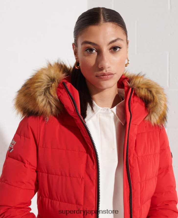 北極トールフグコート 女性 Superdry 衣類 赤 2J62PZ3648