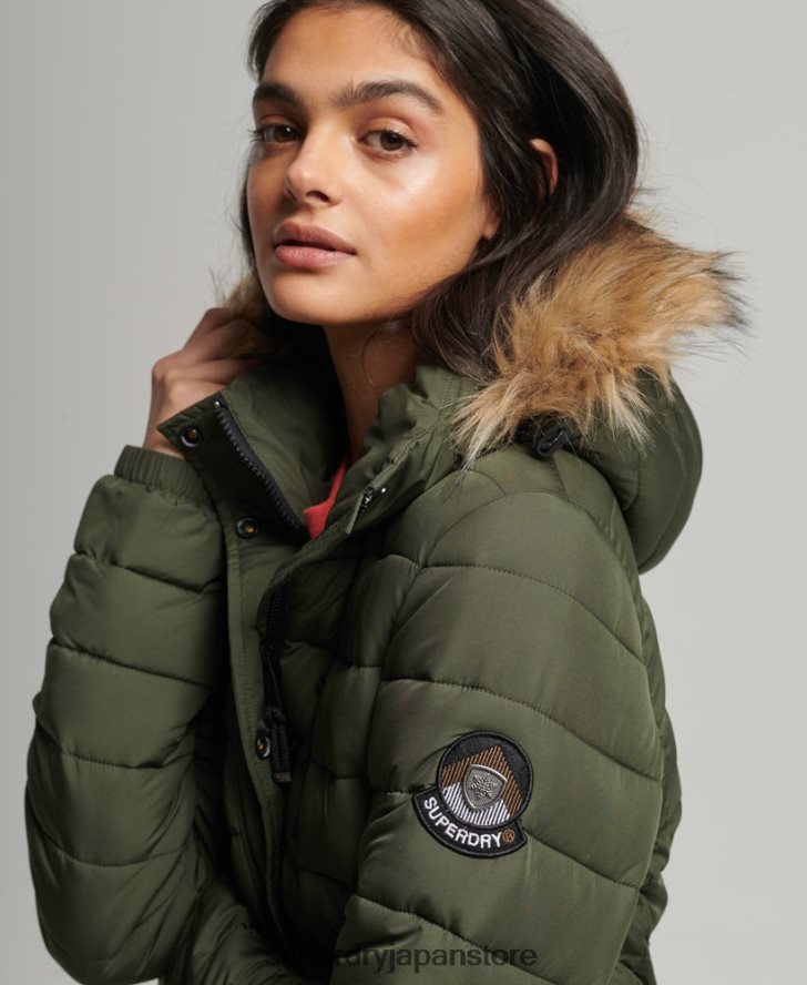 超延縄フジコート 女性 Superdry 衣類 カーキ 2J62PZ3649