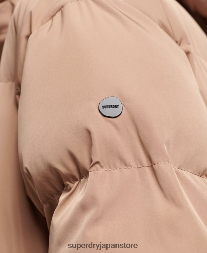 フード付きマキシダウンコート 女性 Superdry 衣類 茶色 2J62PZ3650