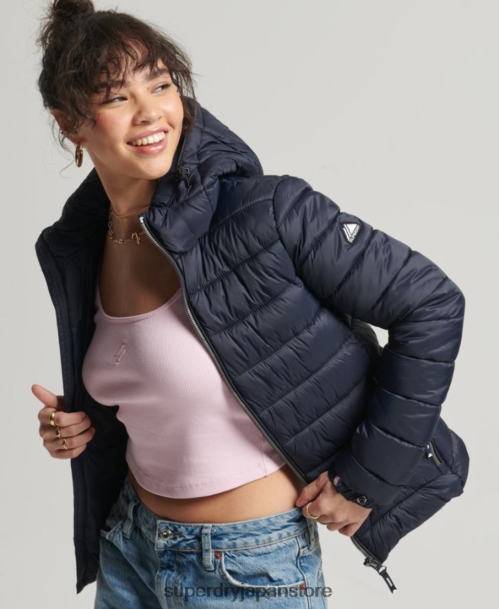 クラシックフジパファージャケット 女性 Superdry 衣類 海軍 2J62PZ3657