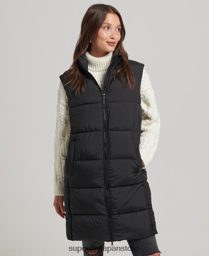 延縄キルトジレ 女性 Superdry 衣類 黒 2J62PZ3659