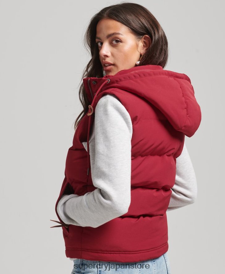 エベレスト フード付きパファージレ 女性 Superdry 衣類 赤 2J62PZ3667