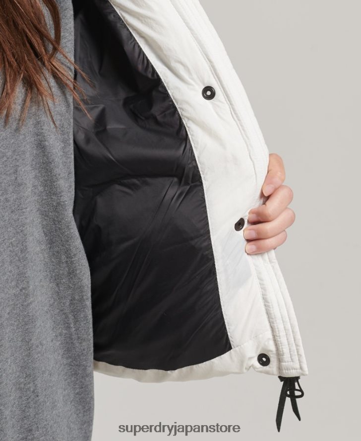 フード付きミッドレイヤーショートジャケット 女性 Superdry 衣類 白 2J62PZ3670