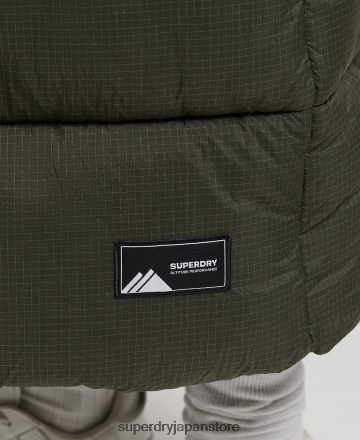 フード付きリップストップ延縄ジレ 女性 Superdry 衣類 緑 2J62PZ3675