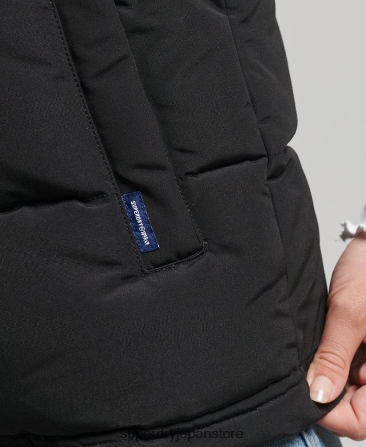 エベレスト フェイクファージレ 女性 Superdry 衣類 黒 2J62PZ3677