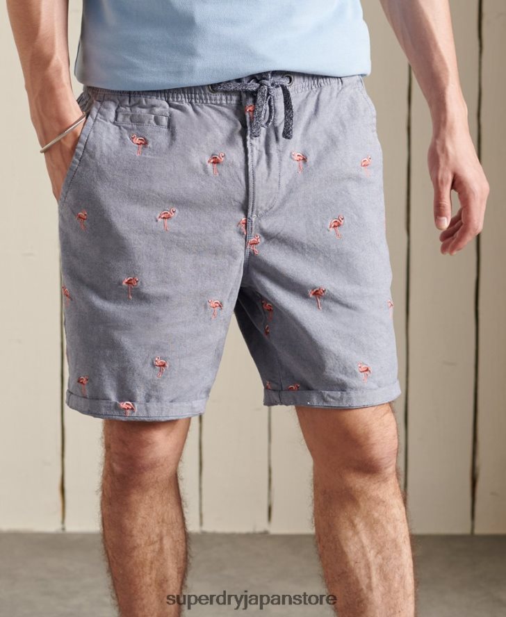 日焼けした全面刺繍ショーツ 男性 Superdry 衣類 海軍 2J62PZ368
