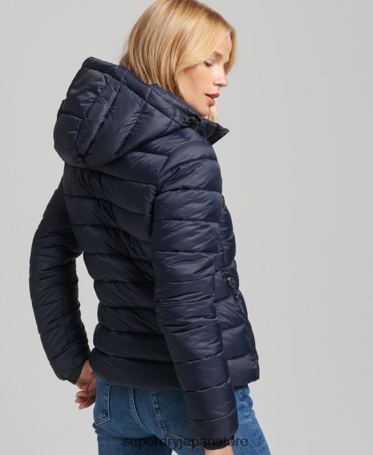 フード付きクラシックパファージャケット 女性 Superdry 衣類 海軍 2J62PZ3687