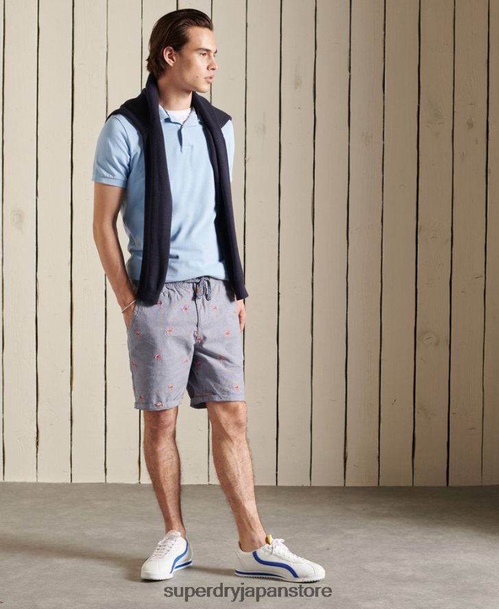 日焼けした全面刺繍ショーツ 男性 Superdry 衣類 海軍 2J62PZ368