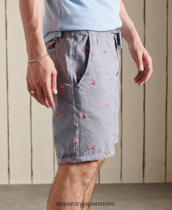 日焼けした全面刺繍ショーツ 男性 Superdry 衣類 海軍 2J62PZ368