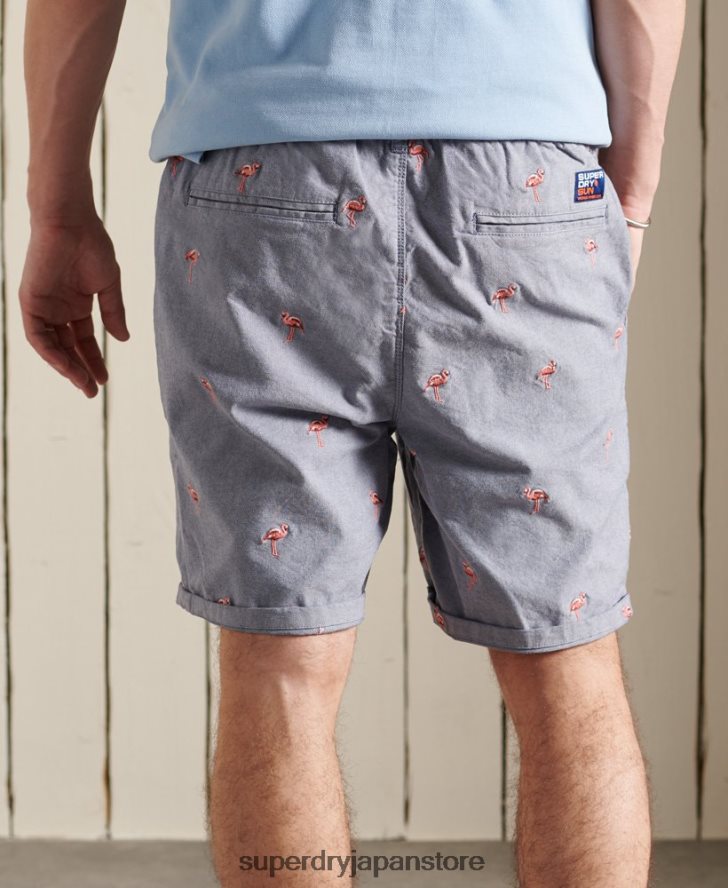 日焼けした全面刺繍ショーツ 男性 Superdry 衣類 海軍 2J62PZ368