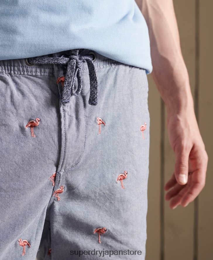 日焼けした全面刺繍ショーツ 男性 Superdry 衣類 海軍 2J62PZ368