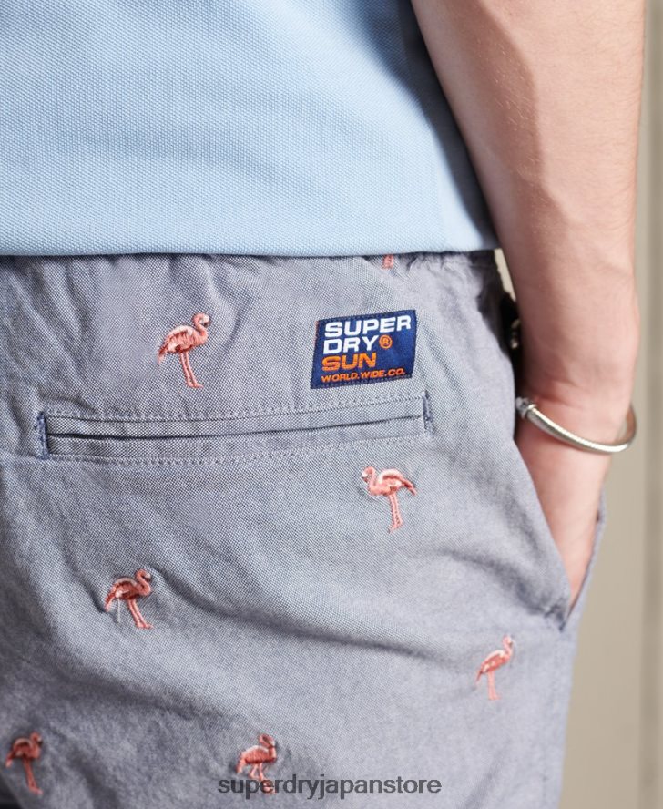 日焼けした全面刺繍ショーツ 男性 Superdry 衣類 海軍 2J62PZ368