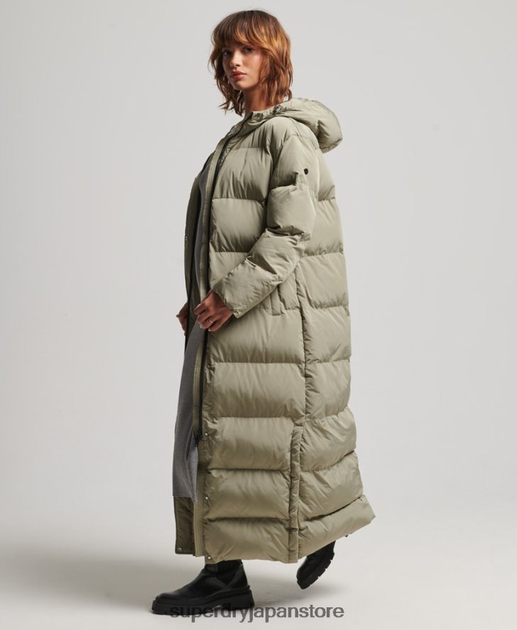 フード付きマキシダウンコート 女性 Superdry 衣類 カーキ 2J62PZ3693