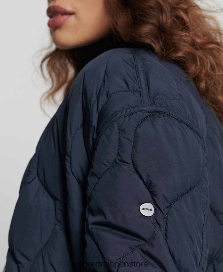 スタジオ ロングライン キルティング コート 女性 Superdry 衣類 海軍 2J62PZ3694