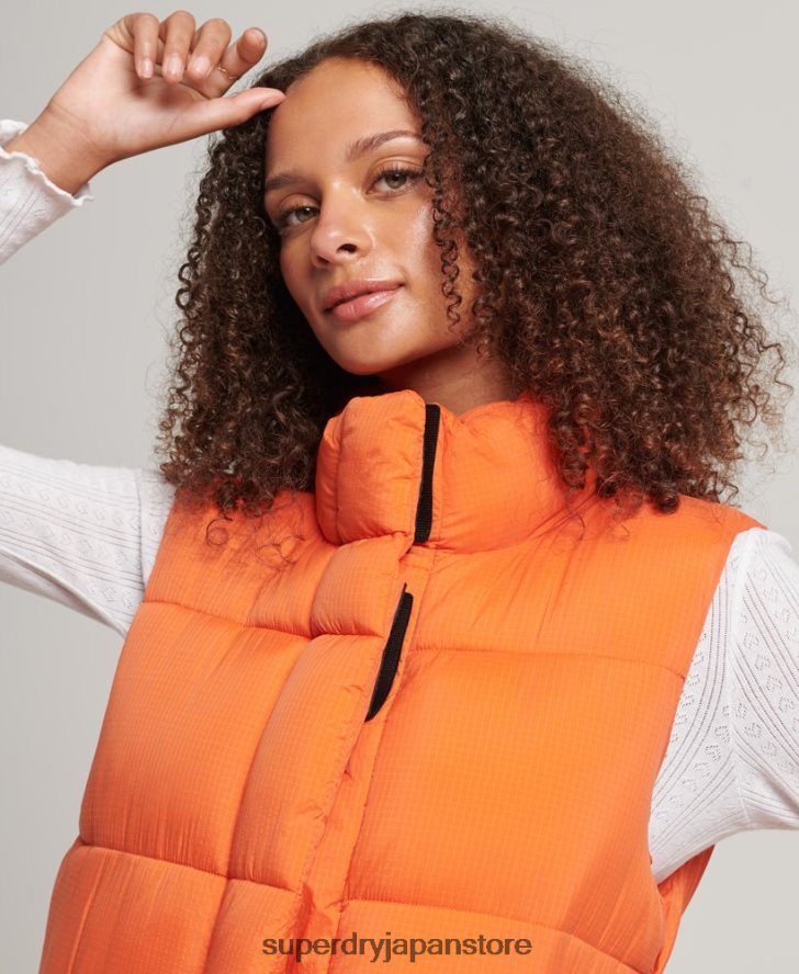 リップストップ延縄パファージレ 女性 Superdry 衣類 オレンジ 2J62PZ3695