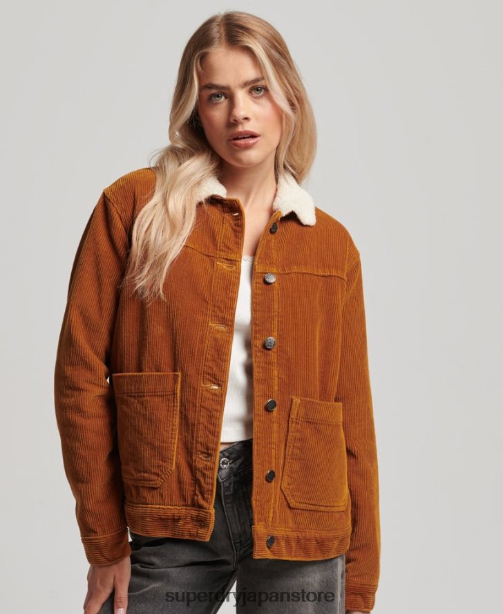 コード雑用作業着ジャケット 女性 Superdry 衣類 オレンジ 2J62PZ3696