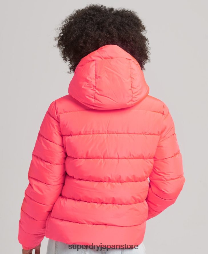 フード付きスピリットスポーツダウンジャケット 女性 Superdry 衣類 コーラル 2J62PZ3698