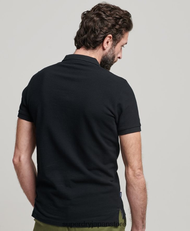 クラシックピケポロシャツ 男性 Superdry 衣類 黒 2J62PZ36