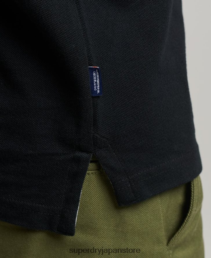 クラシックピケポロシャツ 男性 Superdry 衣類 黒 2J62PZ36