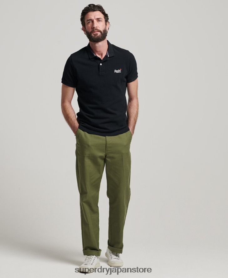 クラシックピケポロシャツ 男性 Superdry 衣類 黒 2J62PZ36