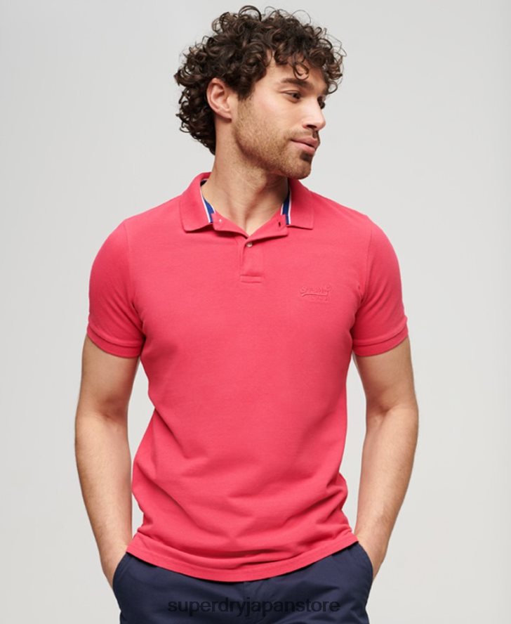 破壊されたポロシャツ 男性 Superdry 衣類 ピンク 2J62PZ37